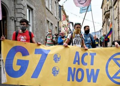 از سرگیری اعتراضات در کورنوال انگلیس در دومین روز برگزاری جی 7